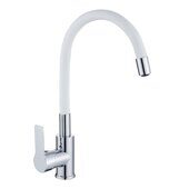 HB70112-8 Haiba Смеситель для кухни белый/хром с гибким изливом