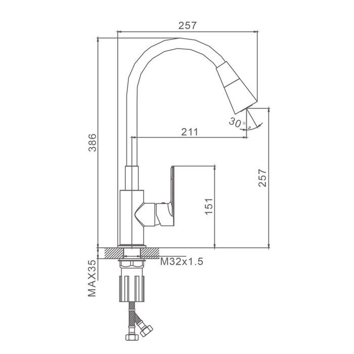 S05.43.03 Splenka Смеситель для кухни, сатин золотой