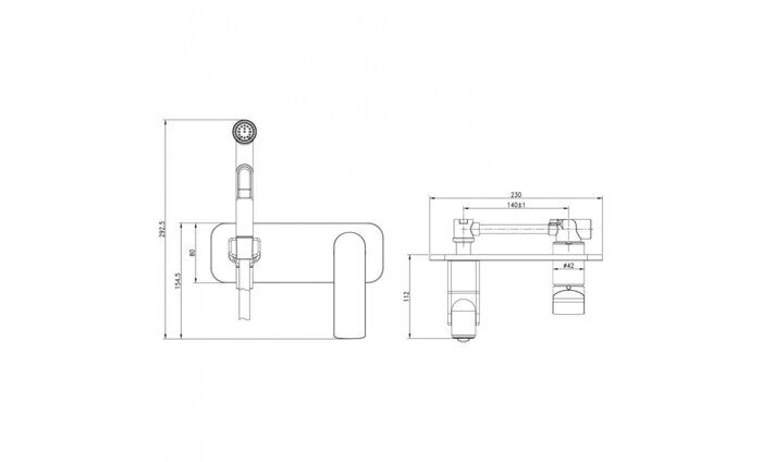 Allegro LM5919CW смеситель с гигиеническим душем, хром Lemark