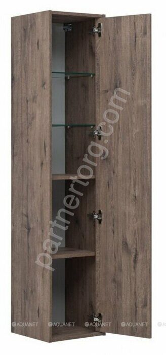 Lino 35 дуб веллингтон шкаф-пенал для ванной комнаты Aquanet