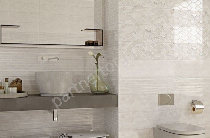 Roxana бордюр керамический бежевый глянцевый 6х60см Alma Ceramica BWU60RXN004