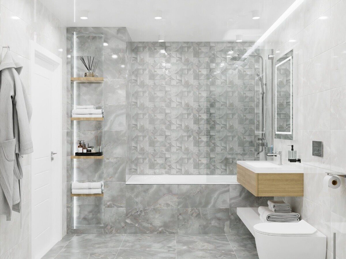 Opale Grey керамогранит серый матовый 60х60см Azori