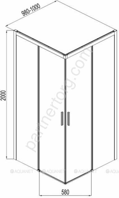Aquanet Pleasure AE60-S-100x100U-BT, душевой уголок квадратный, 100х100х200 см, прозрачное стекло, профиль черный