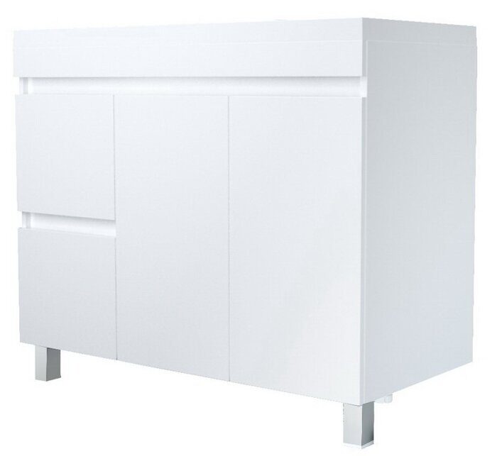 Cube 100Н тумба в ванную комнату 2д 2я напольная белая