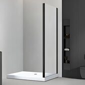 Veconi KP05B-80-01-C4 боковая панель 80х190 см, профиль черный, стекло прозрачное