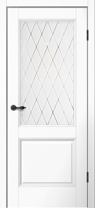 M93 ПО Mone FlyDoors дверь межкомнатная эмалит белый матовое стекло