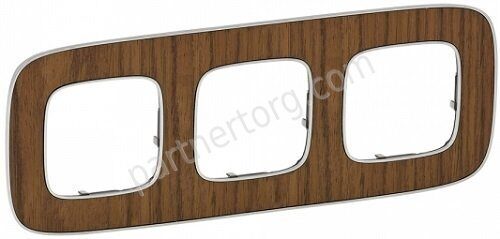 Рамка 3 поста для серии Valena Legrand Allure в цвете орех