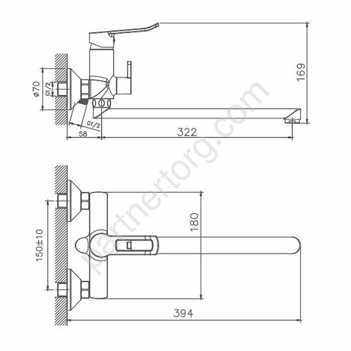 HB22556 Haiba смеситель для ванны хром