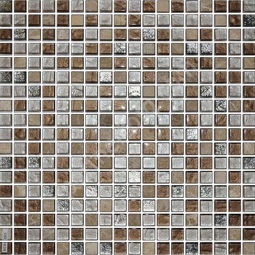 Colonial Brown Glass коричневая Orro Mosaic стеклянная мозаика с камнем