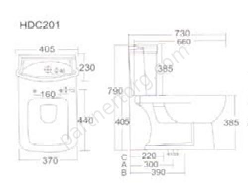 Унитаз компакт Huida HD201 XP, LP светло-розовый
