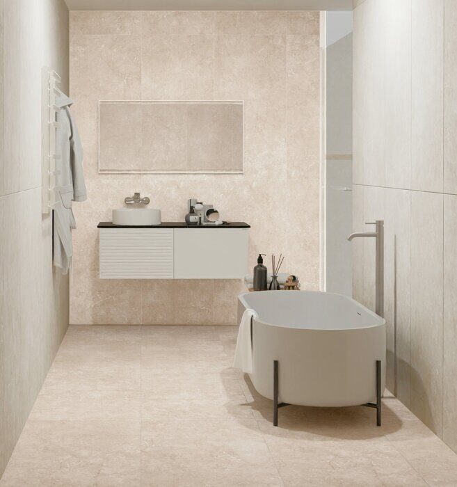 Коста-Рика бежевый керамогранит матовый с сахарным эффектом Global Tile 60х120 см