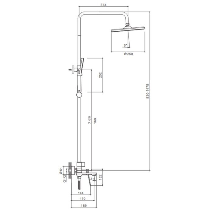 S04.24.06 Splenka Душевая система, черный