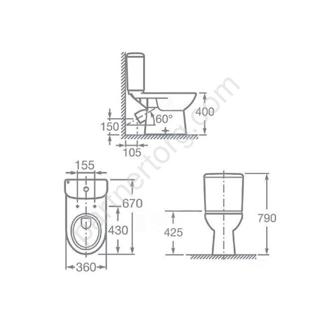 Access Roca унитаз-компакт напольный с бачком и сидением с микролифтом 34P23900Y