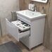 Grani 600-0-2 тумба белая для ванной комнаты с умывальником Como 60