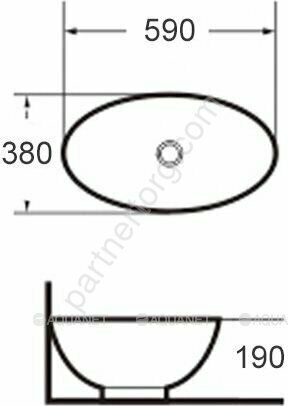 Grossman GR-3022 накладная раковина белая с переливом, без отверстия под смеситель