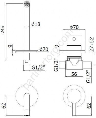 Paffoni Light LIG007BO70 белый встраиваемый смеситель для раковины