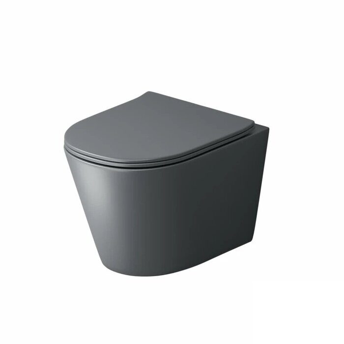 Grossman GR-4477GMSQ подвесной безободковый унитаз серый матовый с сидением Торнадо