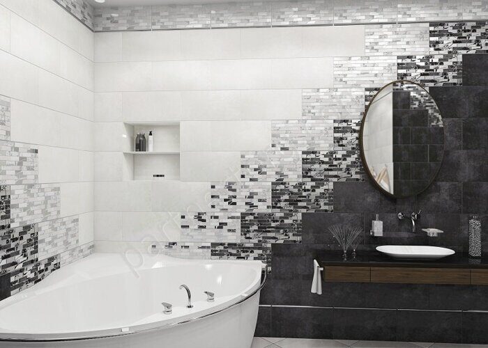 Antre White AltaCera белая настенная плитка глянцевая 24,9х50см