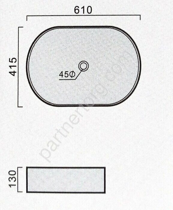 Накладная фарфоровая раковина Maison MS651-61 61см