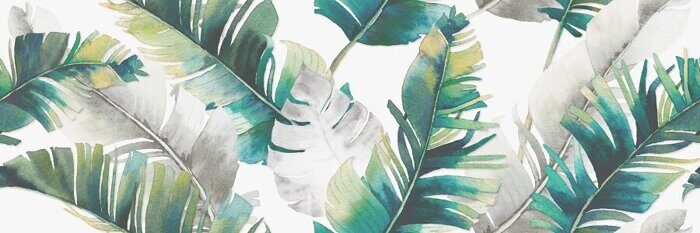 Barbados Delacora настенная плитка глянцевая с рисунком листья 30х90см