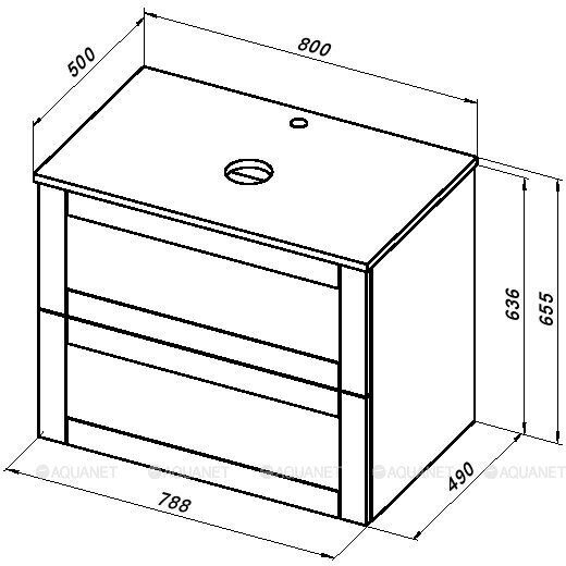Терра 80 тумба белый матовый для ванной комнаты с раковиной-столешницей Электра 80 Aquanet