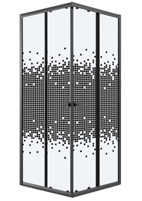 Niagara Eco NG-1010-14QBLACK душевое ограждение 100х100см,  раздвижное, черный профиль стекло Мозаика