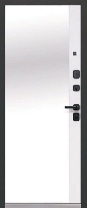 Luxor 2МДФ Диагональ Зеркало дверь входная Антрацит софт, Грецкий орех ,  Эмалит белый встроенное зеркало в пол