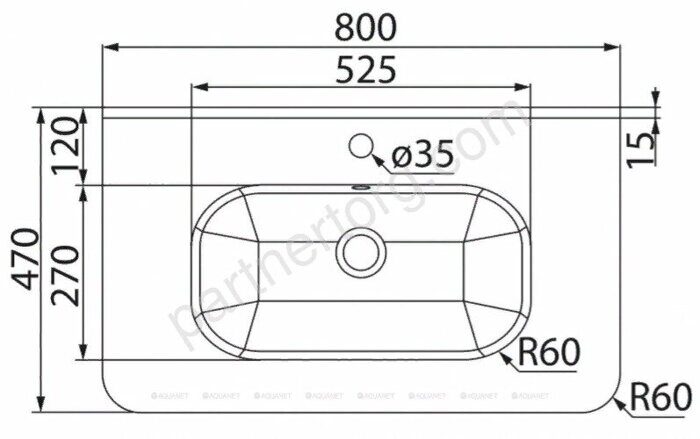 Brick  80 тумба в ванную комнату с умывальником iddis
