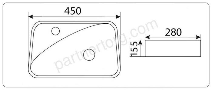 CeramaLux 9275 раковина подвесная белая