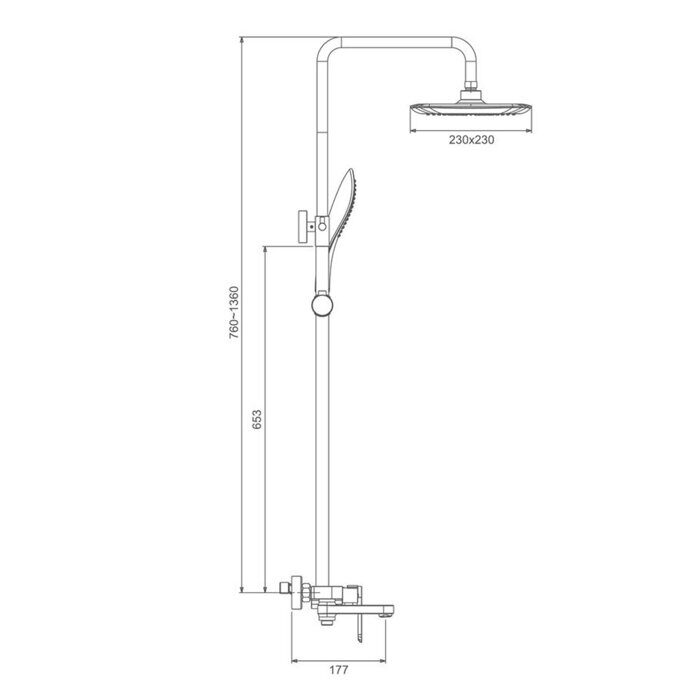 Gappo G2448-9 Душевая система оружейная сталь