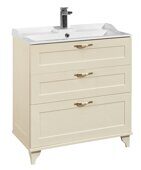Леон 80 Н см тумба дуб бежевый для ванной комнаты с раковиной Фабиа 80 Aquaton