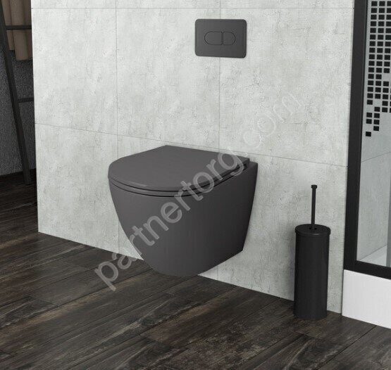 Grossman GR-4455GMS Color серый матовый подвесной безободковый унитаз с сидением