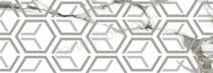 Royal Orion Bianco декор керамическая плитка глянцевая серая 24,2x70см Kerlife