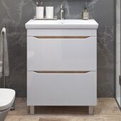 Grani 700-0-2 тумба дуб золотой для ванной комнаты с умывальником Como 70