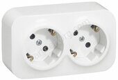 Legrand Quteo cиловая розетка двойная 2x2К+З 16А 250В, цвет белый