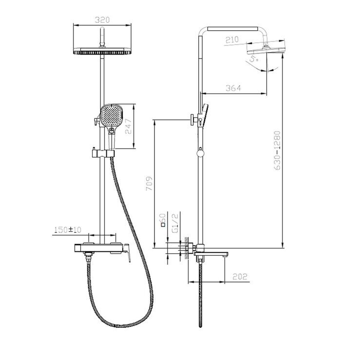 Raglo R30.24.03 Душевая система, сатин золотой