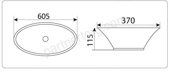 CeramaLux 9397 раковина настольная овальная белая