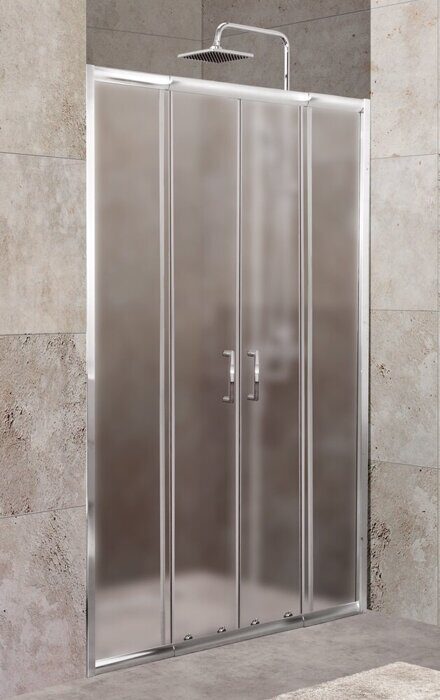 BelBagno UNIQUE-BF-2-150/180-P-Cr душевая дверь (150-180)х190 см раздвижная, стекло рифленое, профиль хром