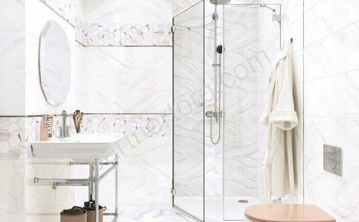 Eterna Dark AltaCera настенная плитка серо-белая глянцевая 24,9х50см