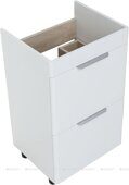 Ирис new 50 тумба напольная белый глянец 2 ящика для ванной комнаты Aquanet