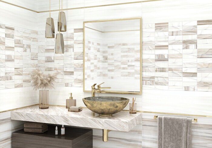 Palissandro Brick Delacora настенная плитка цветная глянцевая 24,6х74см