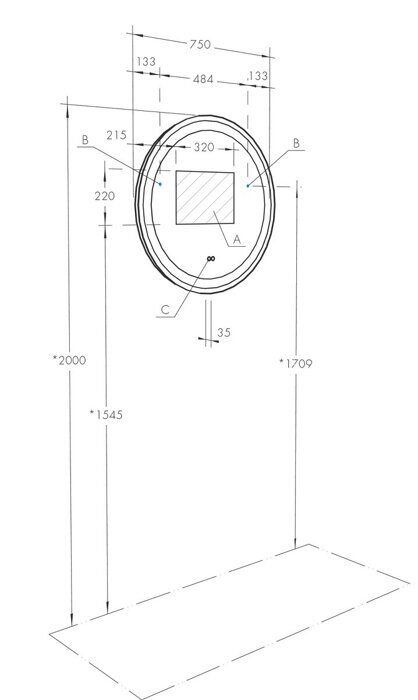 Анелло 75 см зеркало для ванной комнаты с подсветкой Aquaton