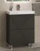 Edge 600-0-2 Velvex напольная тумба графит для ванной комнаты с керамической раковиной  9696-60