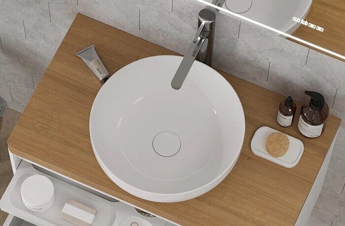 Velvex 104MW раковина накладная на столешницу 40х40х13 см