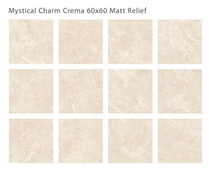 Mystical Charm Crema Relief Matt Staro керамогранит бежевый матовый 60х60 см