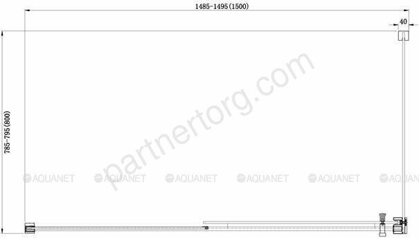 Aquanet Delta NPE1131, душевой уголок прямоугольный 150х80х200 см, прозрачное стекло, профиль хром