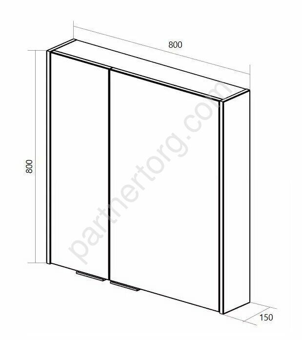 Gaula 80 2д шкаф подвесной зеркальный белый
