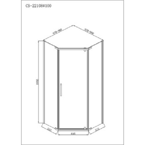 Loranto CS-22108-100, 100*100*195 душевое ограждение, прозрачное стекло