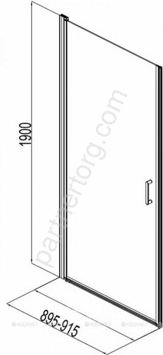 Aquanet Cinetic AE12-N-90H190U-CT, 00243620, душевая дверь распашная, 90х190 см прозрачное стекло