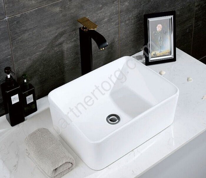 CeramaLux 9103 раковина настольная прямоугольная белая